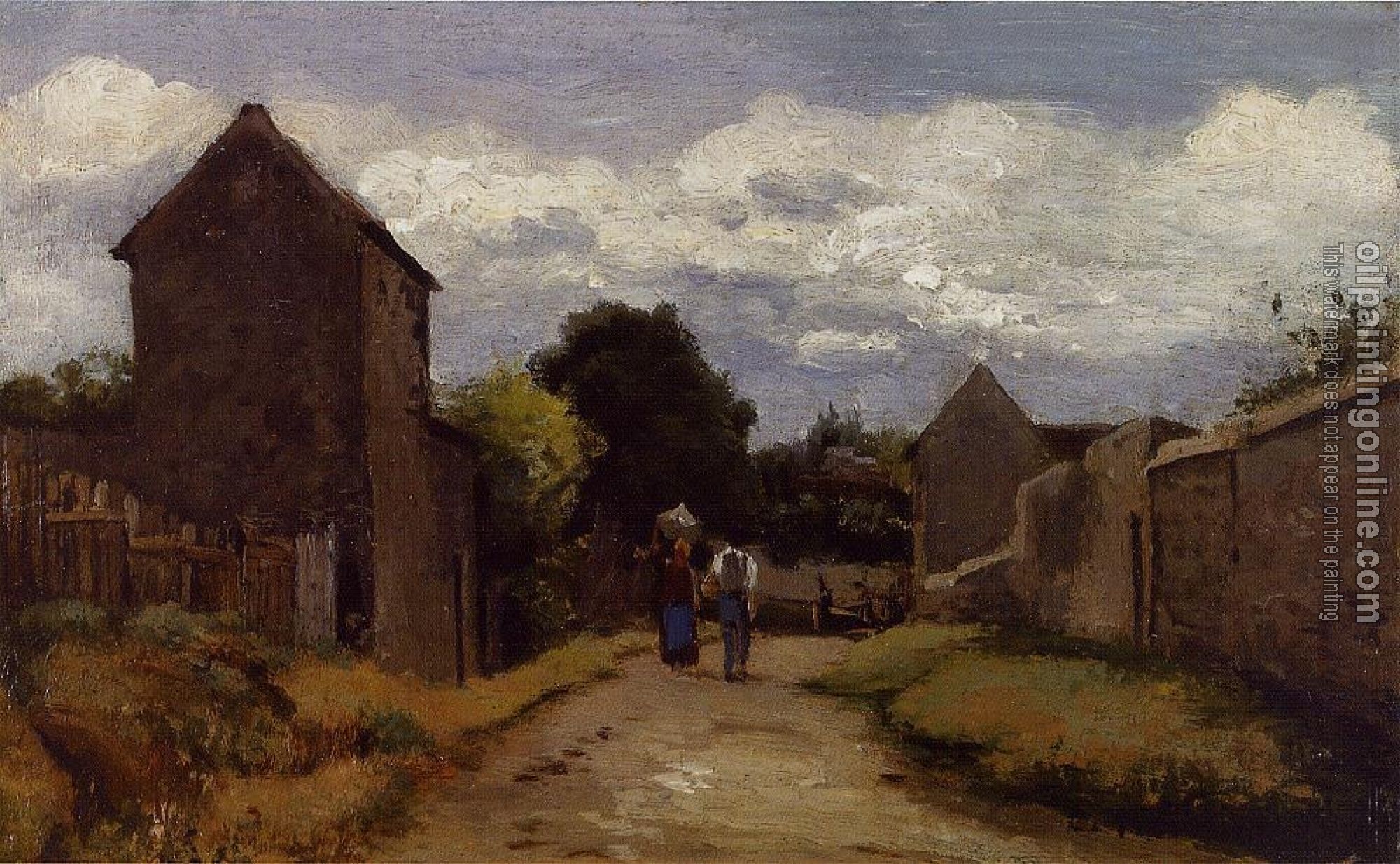 Pissarro, Camille - Male and Female Peasants on a Path Crossing the Countryside
